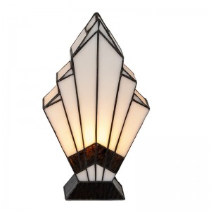 Lampa Tiffany White Glass 21x10x32 cm, Clayre & Eef